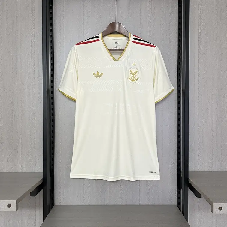 Flamengo Terceira Camisa Branco e Dourada 2025